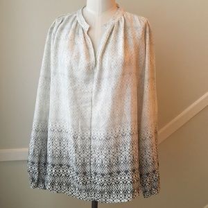 GAP Split Neck Ombré Long Sleeve Top Size Medium